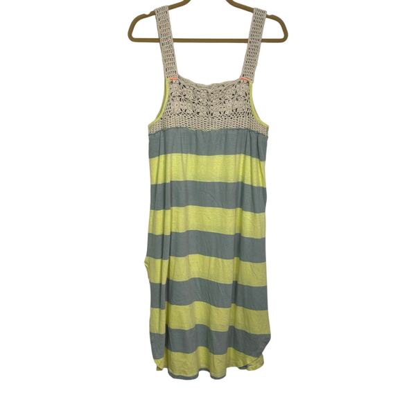 Free People We The Free Size Large Luca Crochet Striped Tunic Tank Top - Picture 2 of 8